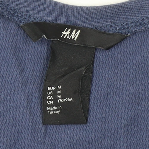 H&M Women Blue 100% Cotton Sleeveless Tank Top Size 12