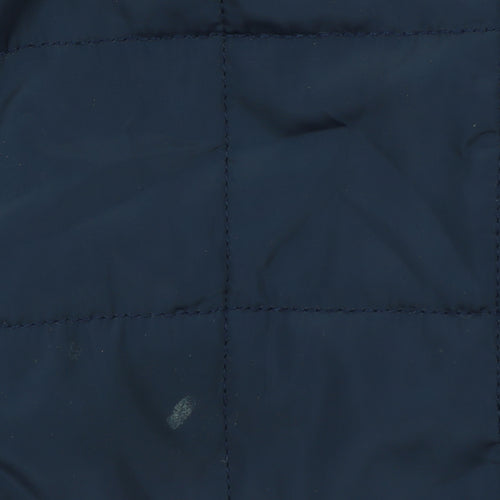 John Lewis Men's Blue Quilted Mid-Length Jacket Size L