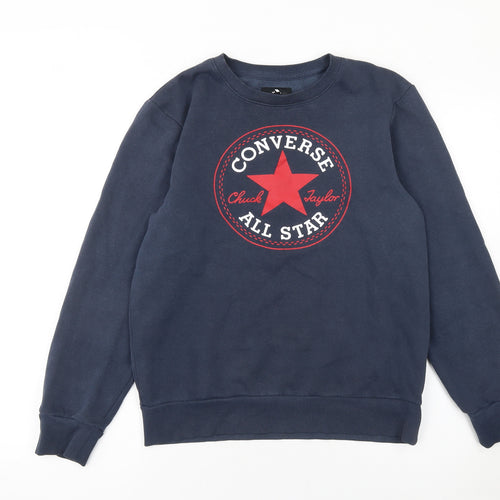 Converse Boys Blue XL Pullover Graphic Sweatshirt 13-15 Yrs Regular Fit