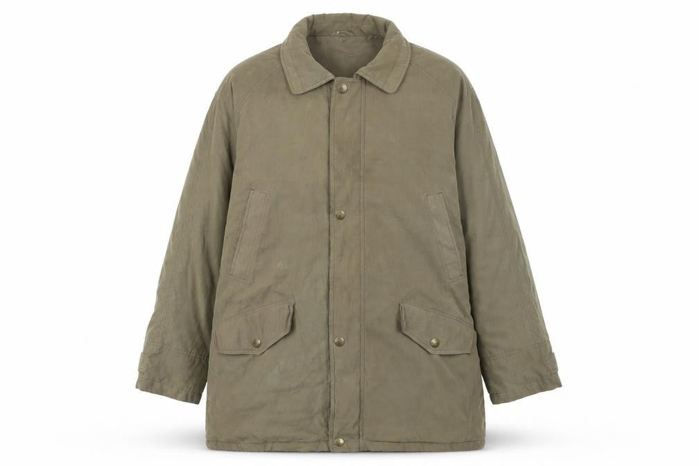 Front view of Rappson Men's Green 38 Overcoat Polyester Blend Mid-Length Jacket