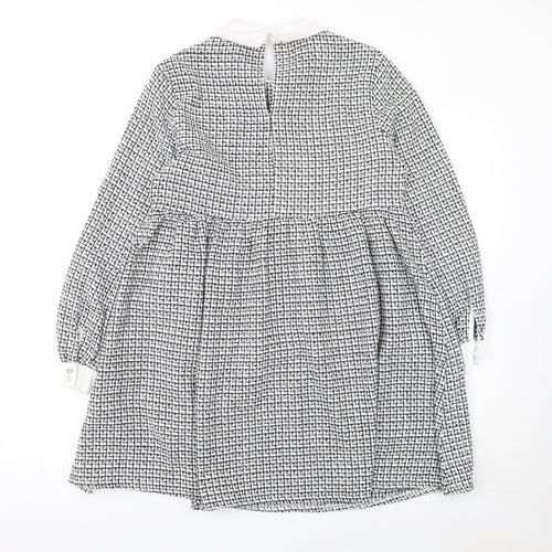New Look Women’s Black Checked A-Line Collared Dress Size 12
