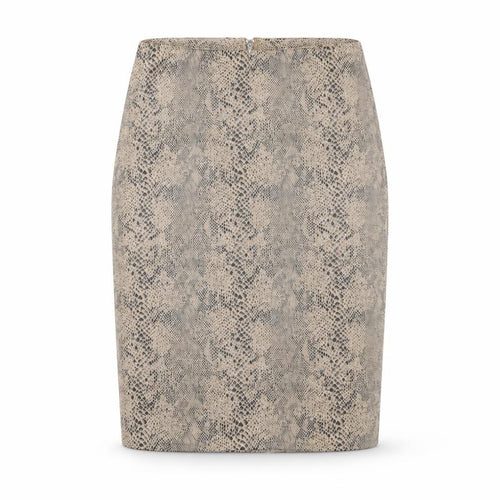 By Swan Women Beige Animal Print Pencil Skirt M Knee Length Stretch