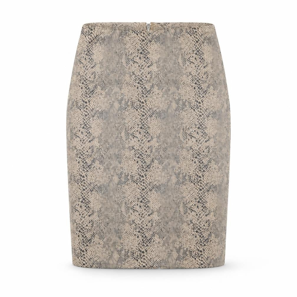 By Swan Women Beige Animal Print Pencil Skirt M Knee Length Stretch