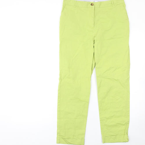 Jasper Conran Women Green Chino Trousers Size 12 Cotton Blend