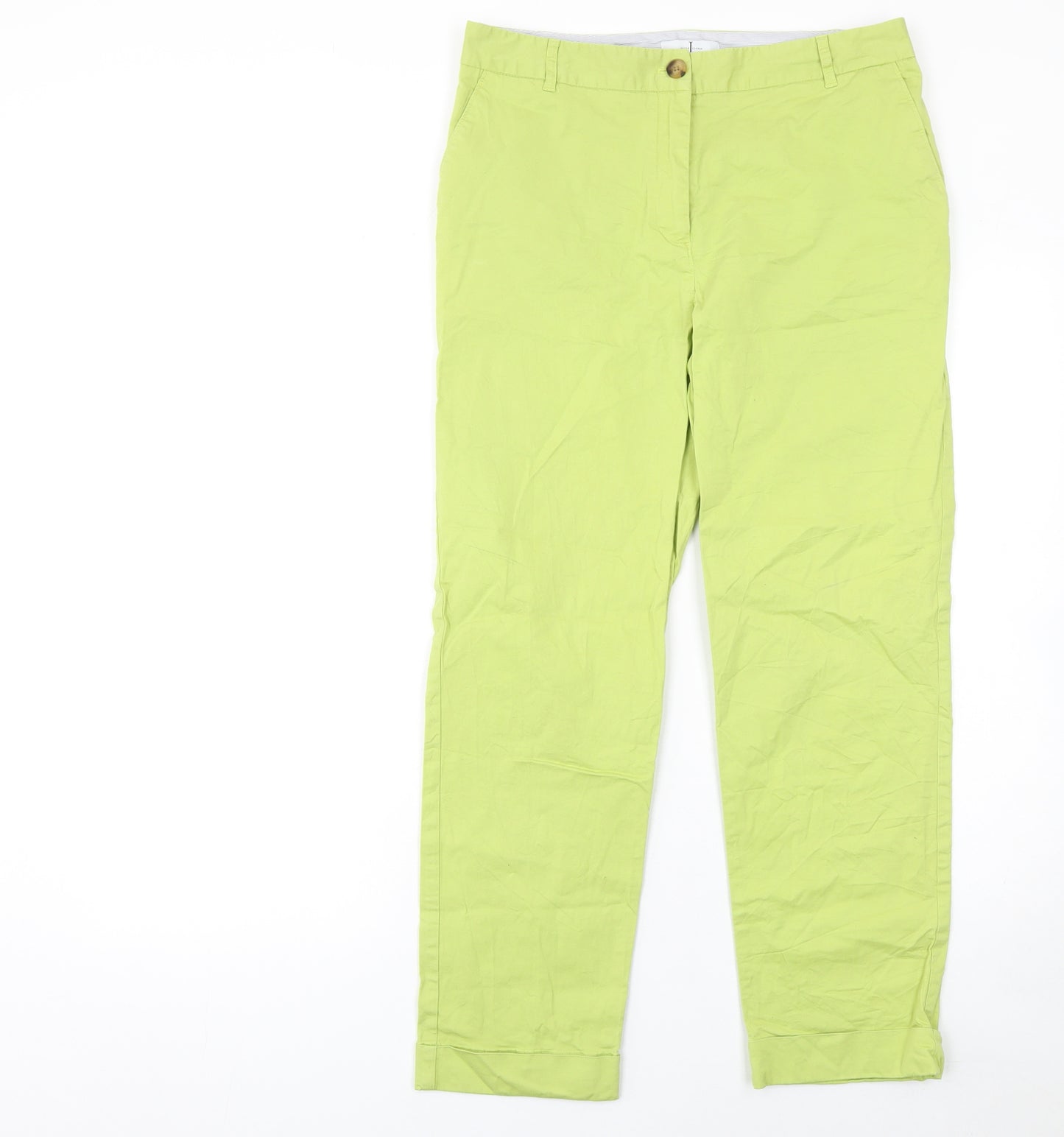 Jasper Conran Women Green Chino Trousers Size 12 Cotton Blend