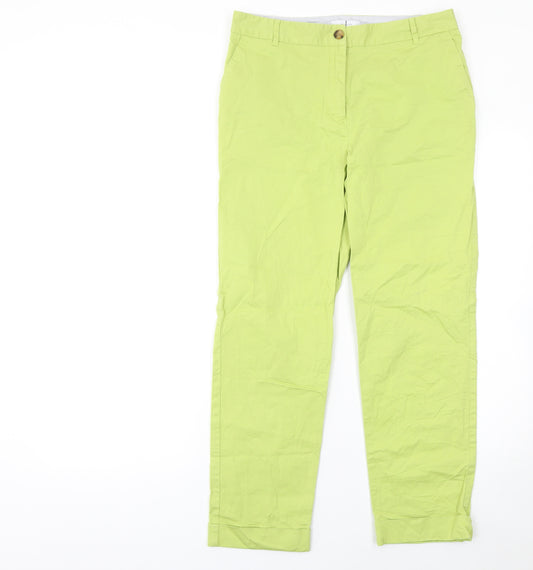 Jasper Conran Women Green Chino Trousers Size 12 Cotton Blend
