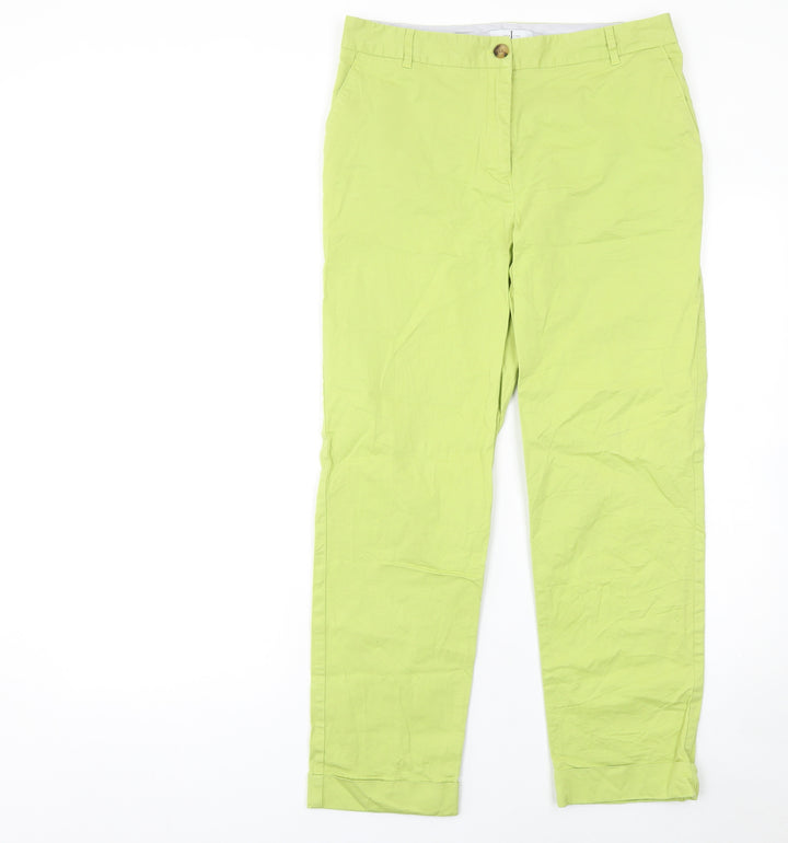 Jasper Conran Women Green Chino Trousers Size 12 Cotton Blend