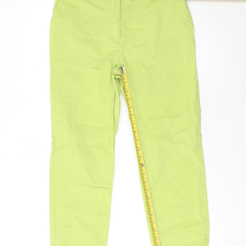 Jasper Conran Women Green Chino Trousers Size 12 Cotton Blend