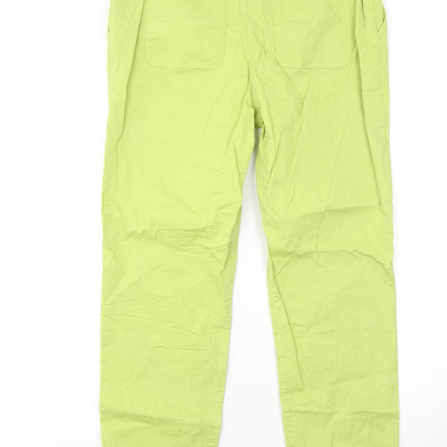 Jasper Conran Women Green Chino Trousers Size 12 Cotton Blend