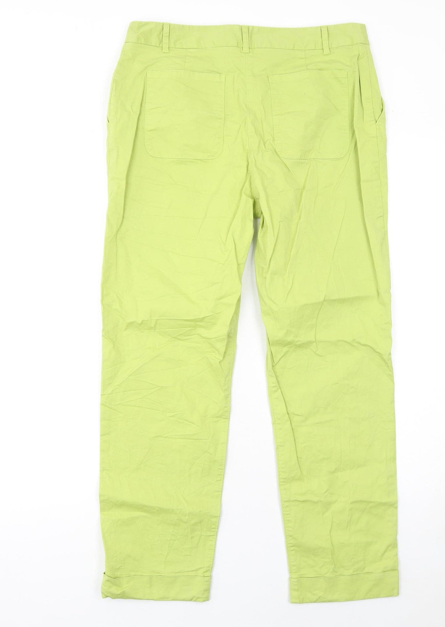 Jasper Conran Women Green Chino Trousers Size 12 Cotton Blend