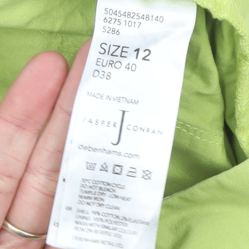 Jasper Conran Women Green Chino Trousers Size 12 Cotton Blend