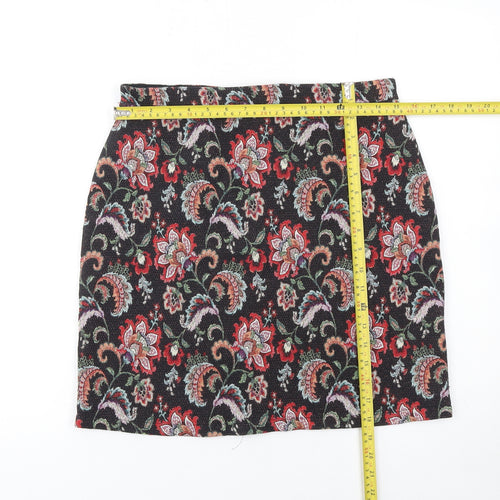 Papaya Women’s Multicoloured Floral Tweed Mini Pencil Skirt Size 10