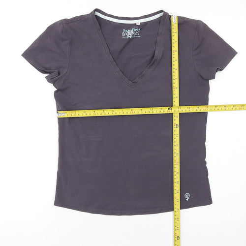 Fat Face Womens Grey V-Neck Short Sleeve Cotton T-Shirt Size 10