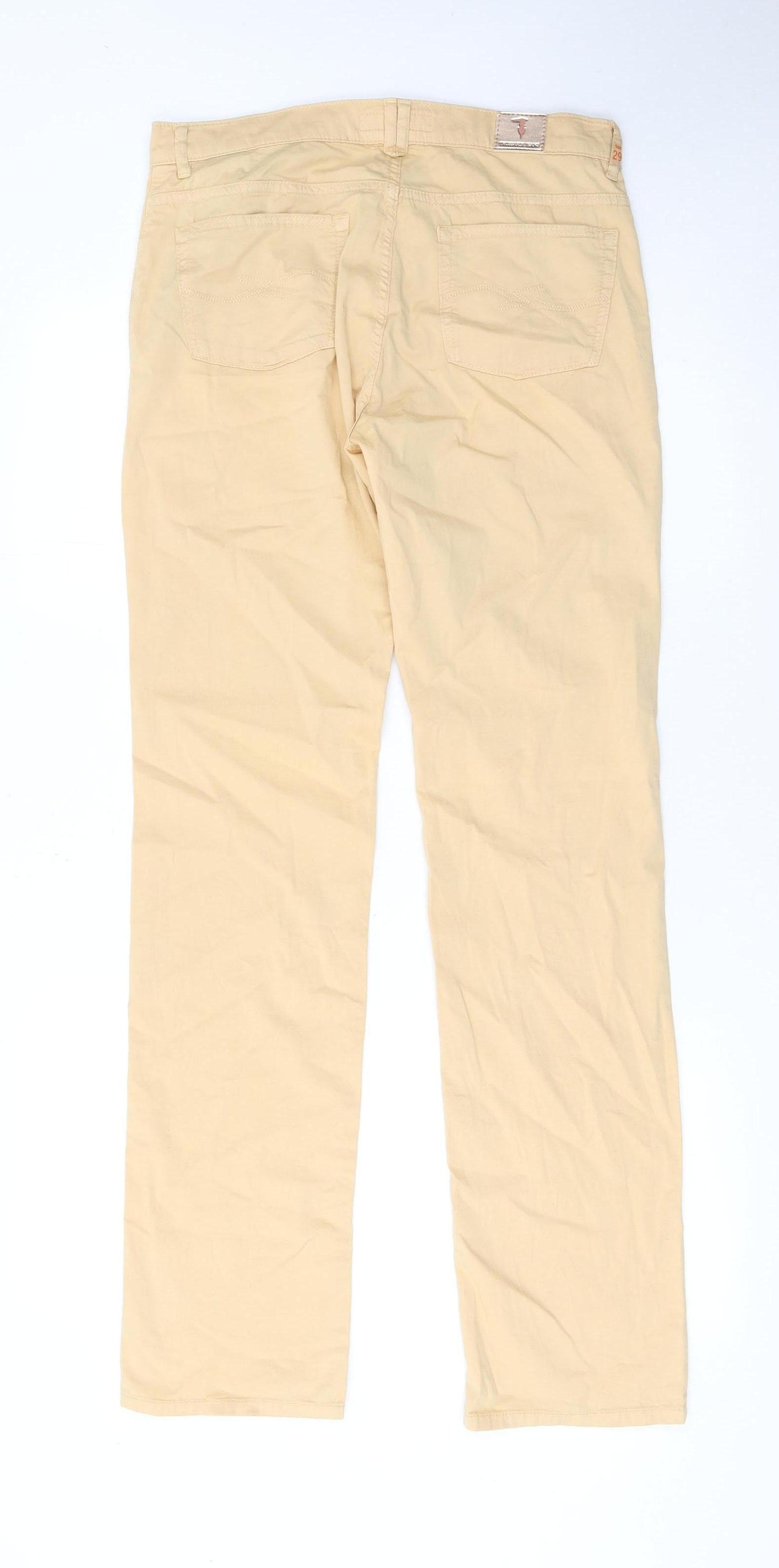 Trussardi Jeans Women's Beige Chino Trousers Size 12 Straight Leg