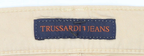 Trussardi Jeans Women's Beige Chino Trousers Size 12 Straight Leg