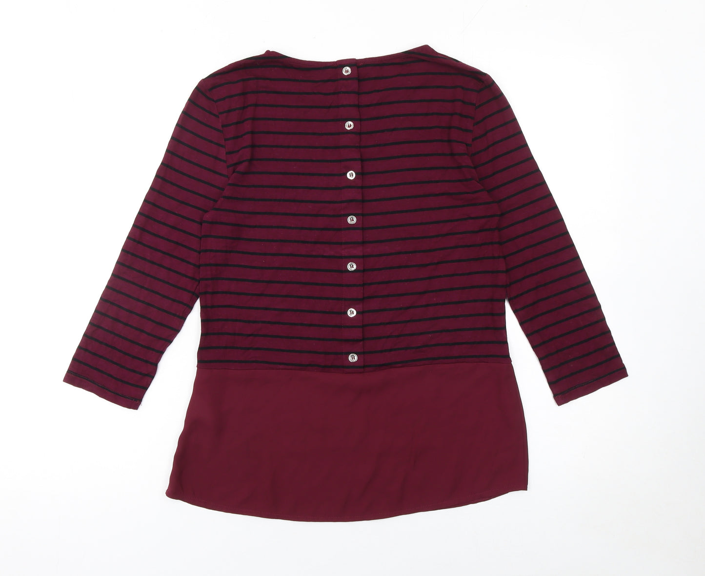 Warehouse Women’s Red Striped Tunic Blouse Size 6 3/4 Sleeve