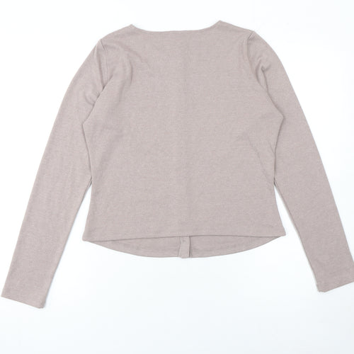 Motel Womens Beige Long Sleeve Button Cardigan Size L