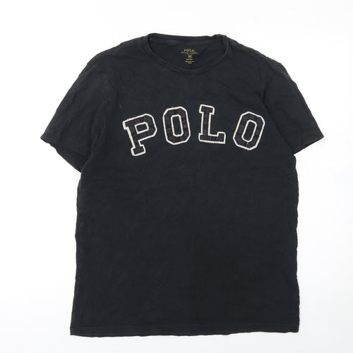 Ralph Lauren Men's Black Polo Logo T-Shirt Size M Slim Fit Cotton
