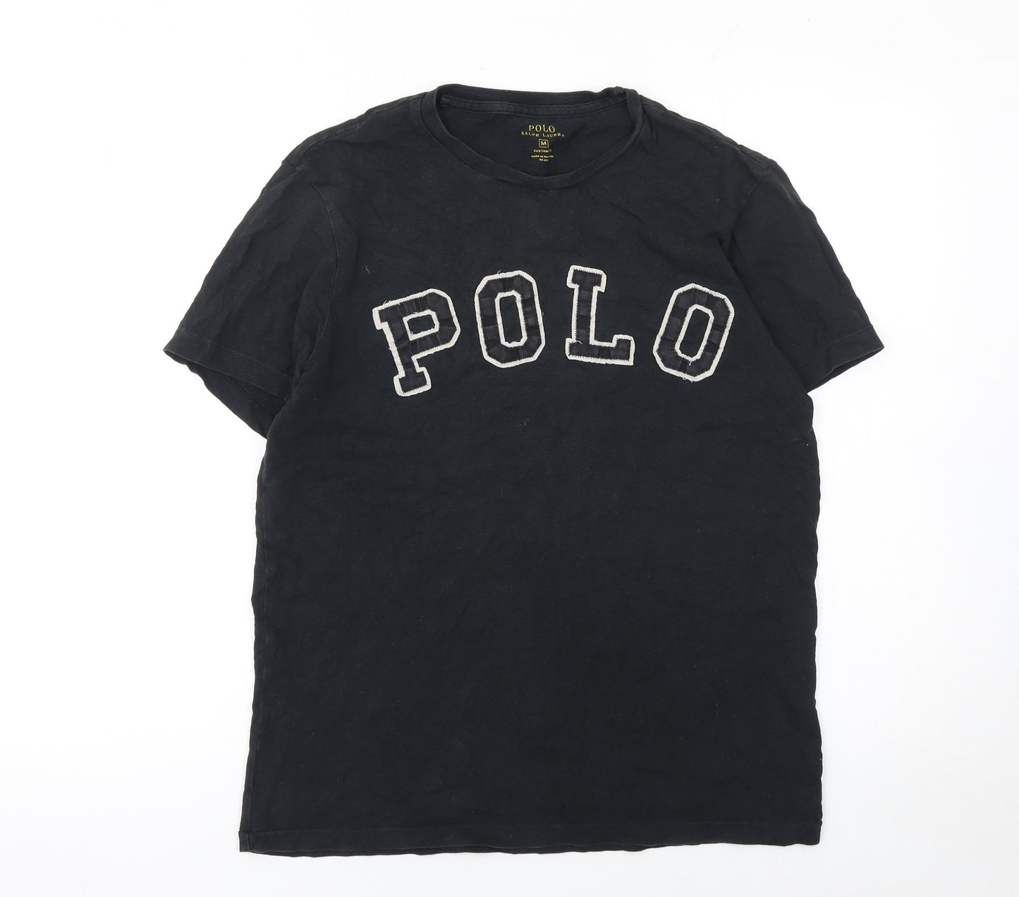 Ralph Lauren Men's Black Polo Logo T-Shirt Size M Slim Fit Cotton