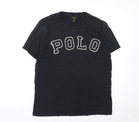Ralph Lauren Men's Black Polo Logo T-Shirt Size M Slim Fit Cotton