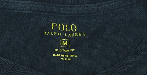 Ralph Lauren Men's Black Polo Logo T-Shirt Size M Slim Fit Cotton