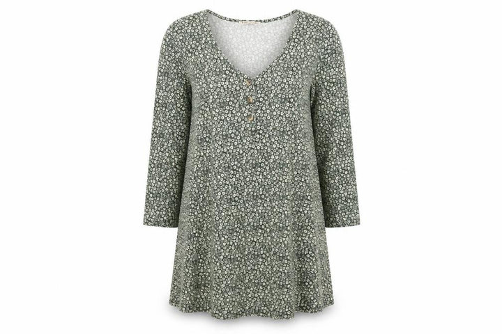Pull&Bear Women's Green Floral A-Line Viscose Dress Size 12