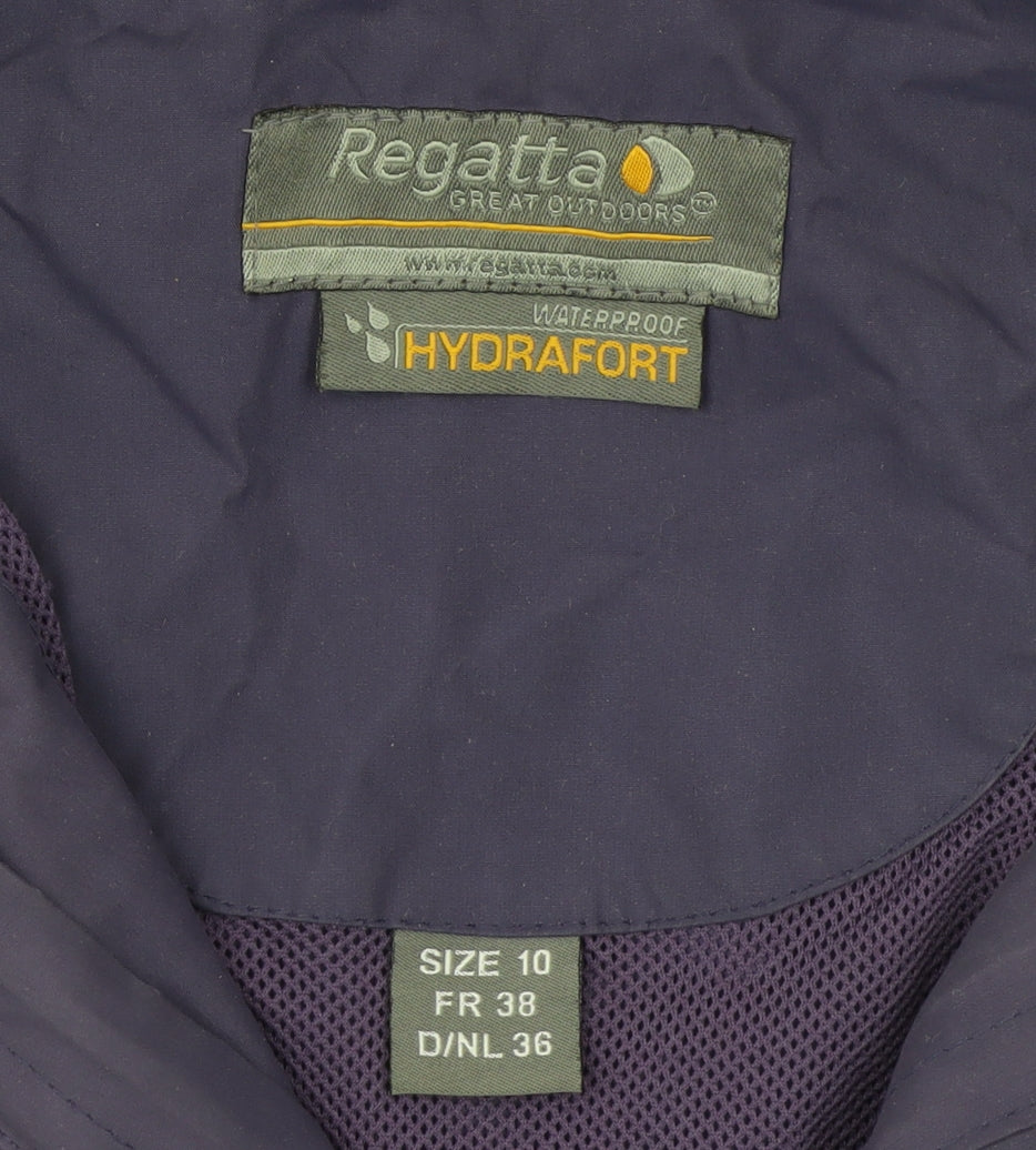Regatta Womens Purple Waterproof Hooded Rain Coat Size 10