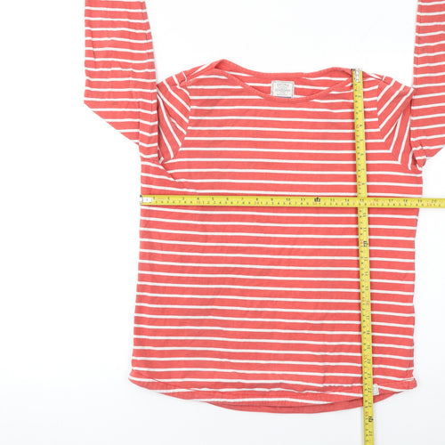 Fat Face Women’s Red White Striped Long Sleeve Cotton Jersey T-Shirt UK 12