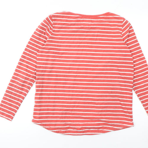 Fat Face Women’s Red White Striped Long Sleeve Cotton Jersey T-Shirt UK 12