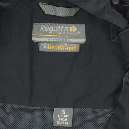 Regatta Men's Black S Waterproof Rain Coat Jacket Hooded Outdoor