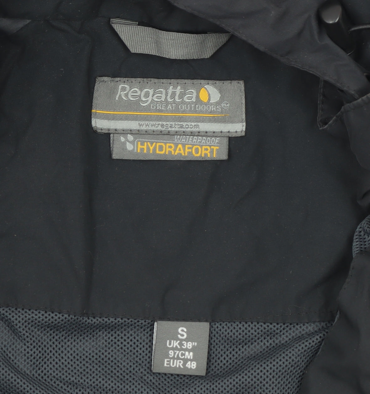 Regatta Men's Black S Waterproof Rain Coat Jacket Hooded Outdoor