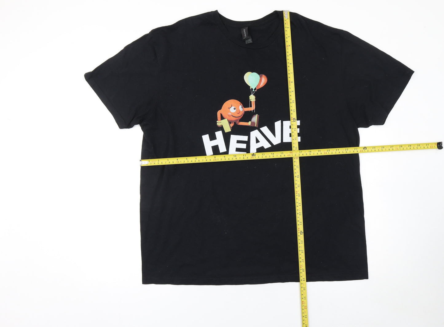 Gildan Men's Black Funny Cartoon Graphic Crew Neck T-Shirt XL