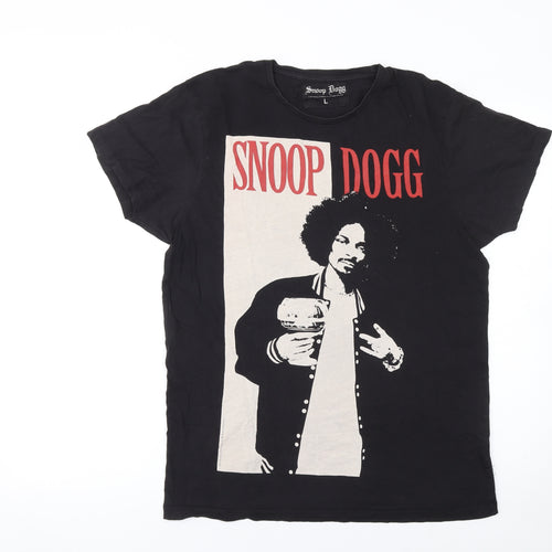 Snoop Dogg Men's Black Graphic Music T-Shirt Size L Vintage