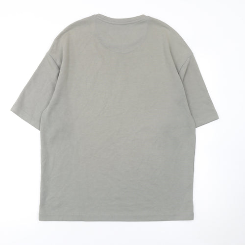 Zudio Men's Grey Explore Graphic Crew Neck Short Sleeve T-Shirt Size S