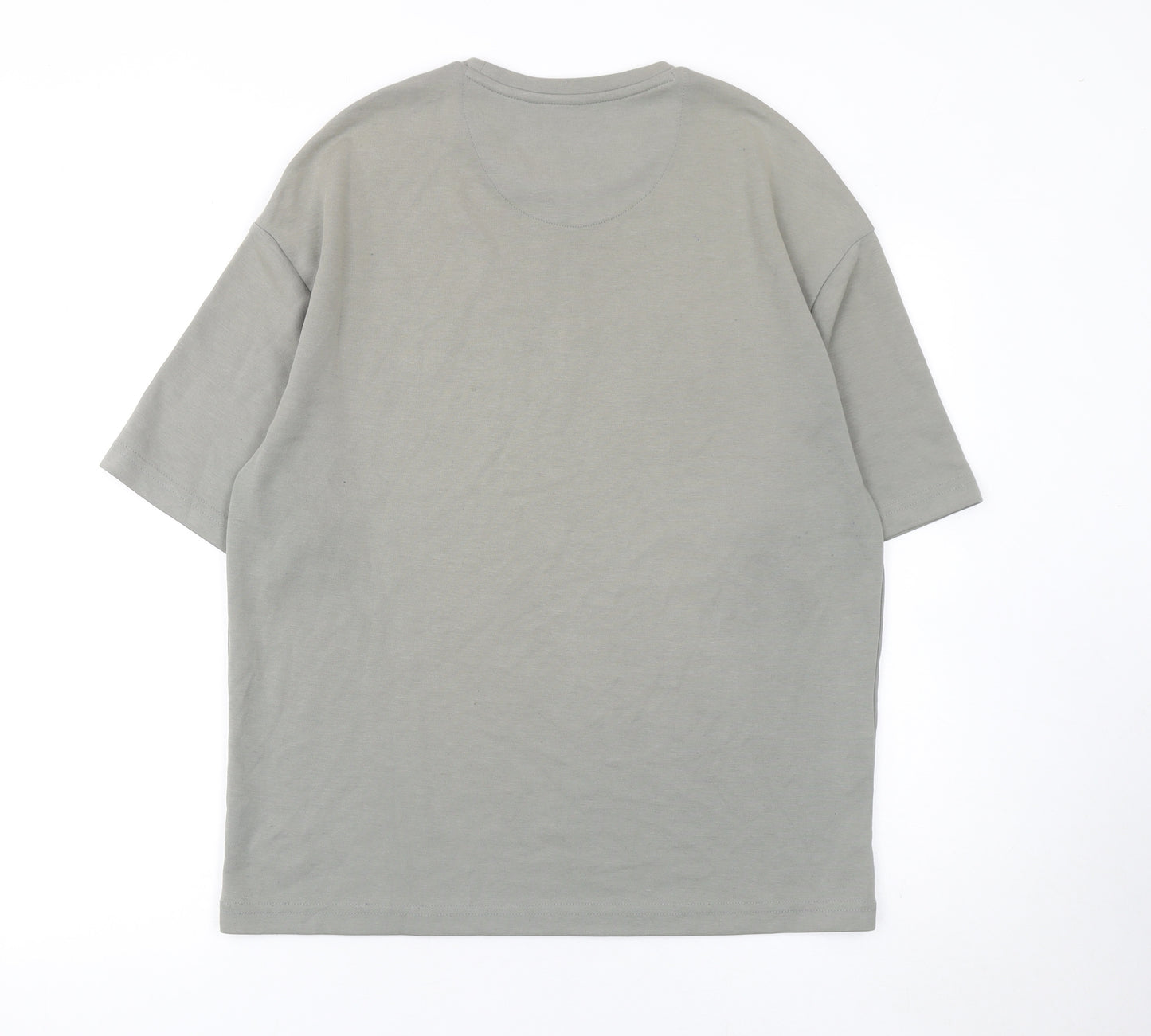 Zudio Men's Grey Explore Graphic Crew Neck Short Sleeve T-Shirt Size S