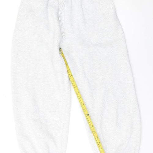 Zara Women Grey Jogger Trousers S Cotton Blend Elastic Waist