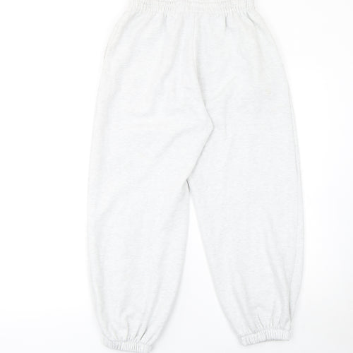 Zara Women Grey Jogger Trousers S Cotton Blend Elastic Waist