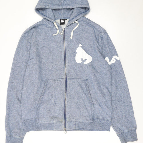 Money Mens Blue Full Zip Hoodie XL Hooded Sweatshirt Cotton