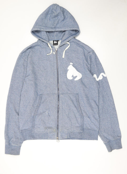 Money Mens Blue Full Zip Hoodie XL Hooded Sweatshirt Cotton