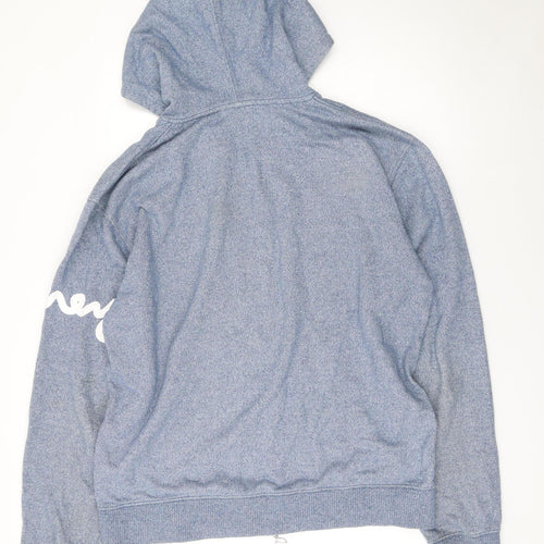 Money Mens Blue Full Zip Hoodie XL Hooded Sweatshirt Cotton