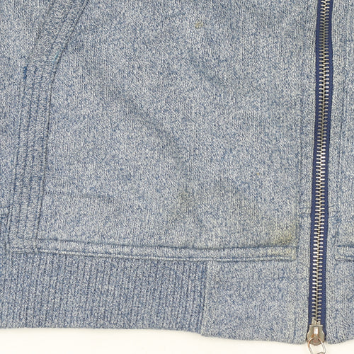 Money Mens Blue Full Zip Hoodie XL Hooded Sweatshirt Cotton