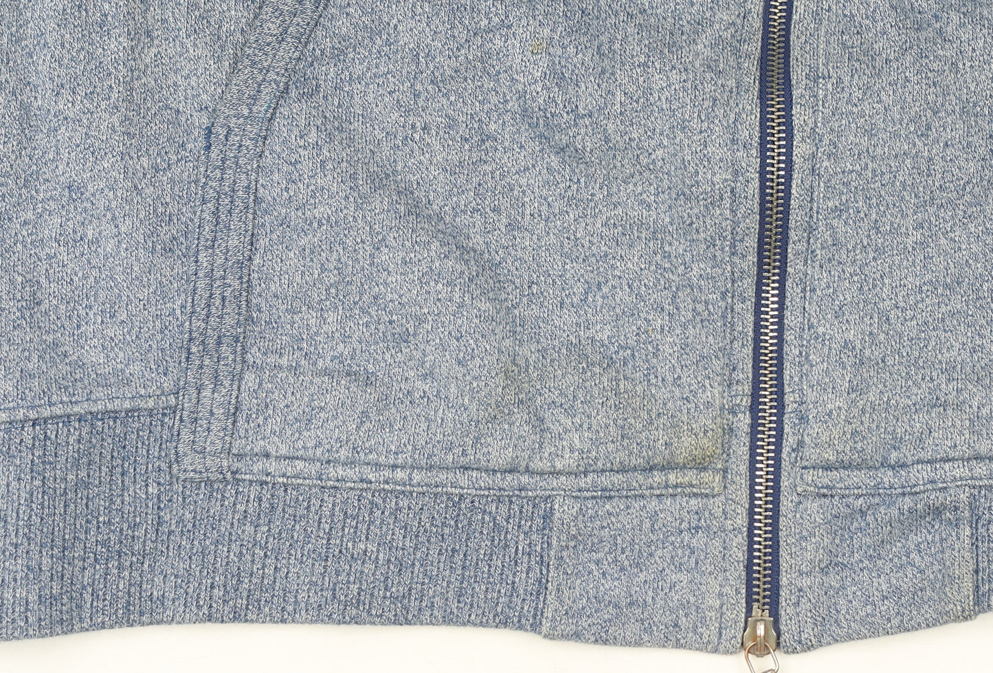 Money Mens Blue Full Zip Hoodie XL Hooded Sweatshirt Cotton