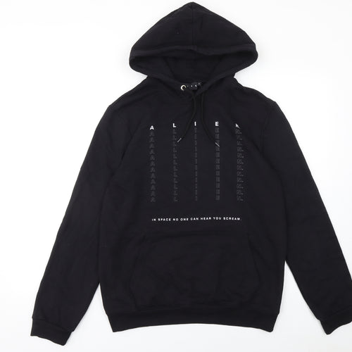Alien Men's Black Pullover Hoodie Small Graphic Print Fleece Sweatshirt