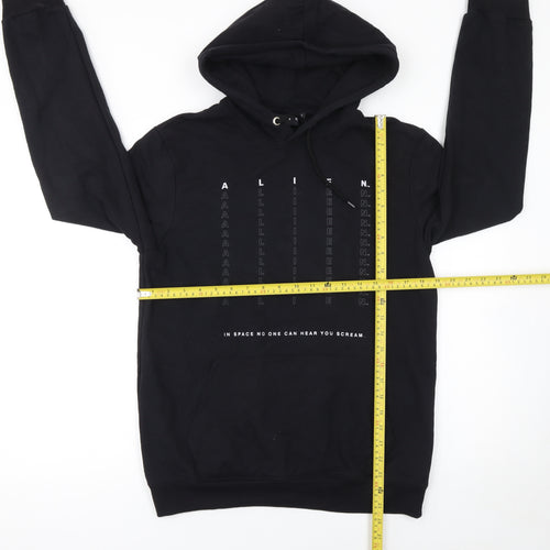 Alien Men's Black Pullover Hoodie Small Graphic Print Fleece Sweatshirt