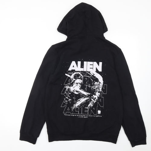 Alien Men's Black Pullover Hoodie Small Graphic Print Fleece Sweatshirt