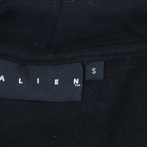 Alien Men's Black Pullover Hoodie Small Graphic Print Fleece Sweatshirt