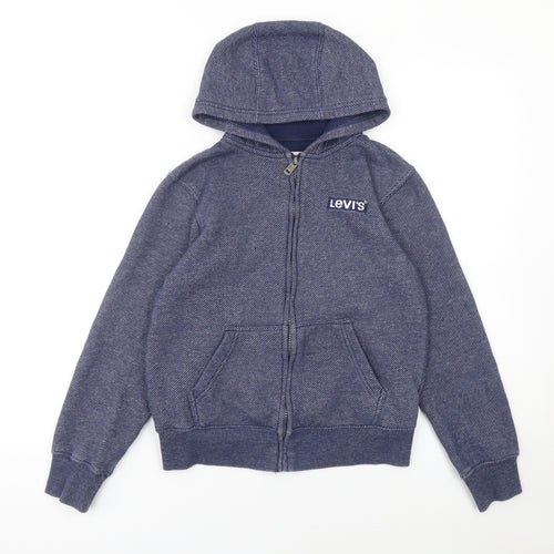 Levi's Boys Blue Full Zip Hoodie 12 Years Cotton Blend Casual Sweatshirt