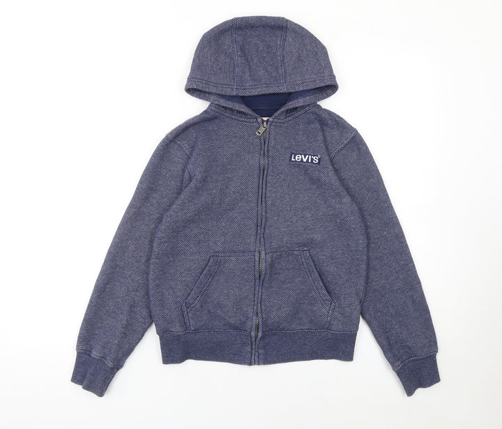 Levi's Boys Blue Full Zip Hoodie 12 Years Cotton Blend Casual Sweatshirt