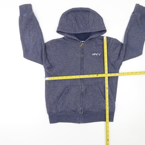 Levi's Boys Blue Full Zip Hoodie 12 Years Cotton Blend Casual Sweatshirt