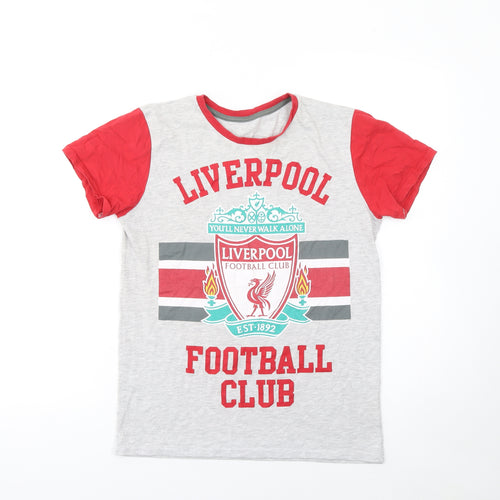 Liverpool FC Boys Grey Red Short Sleeve T-Shirt 10-11 Years Football Fan Top